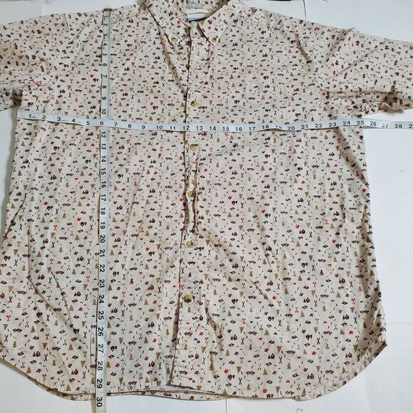 Columbia Camping Print Shirt XL Button Up Short Sleeve Outdoor Regular Fit Mens - Picture 6 of 11